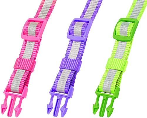 Reflective Small Dog Collar with Bell 3 Pack Adjustable Pet Collars Set for Small Dogs