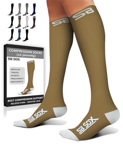 Image of SB SOX Compression Socks for Men & Women (20-30mmHg) - Best Compression Socks for Travel, Medical, Sports, Wide Calf Fit, and Daily Wear
