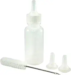 Kit Mamadeira para Filhotes Pet 50ml Bicos extras e Escovinha para Gatinhos Cachorros Aves