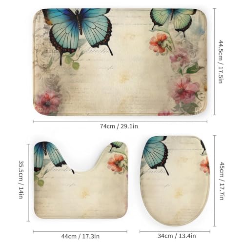 Cortinas de ducha florales para decoración de baño del hogar juego de 4 piezas completo 4