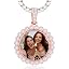 0549 Rose Gold sunflower pendant with tennis chain]