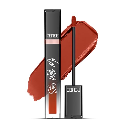 Image of RENEE Stay With Me Matte Transferproof Liquid Lipstick- Craving for Coffee| Waterproof & Smudge-proof | Bold Pigment, Lightweight & Long-lasting | With Hyaluronic Acid & Vitamin E | 6 ml