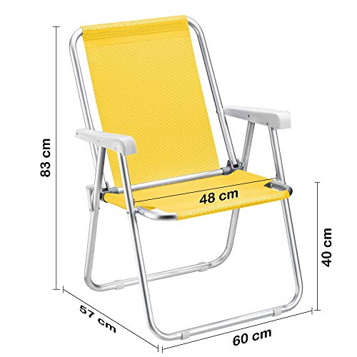 CADEIRA DE PRAIA ALUMÌNIO GRAND BEACH PREMIUM AMARELO