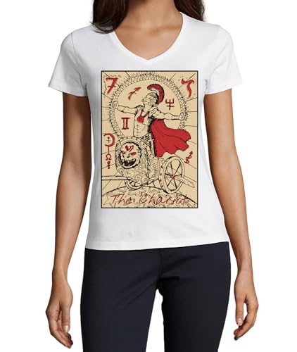 T-shirt col en V coton Le Chariot : le vêtement de tarot doux et confortable