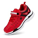 Boys Girls Sneakers Kids Lightweight Strap Slip On Walking Running Shoes for Little_Kids Red Size 12 US