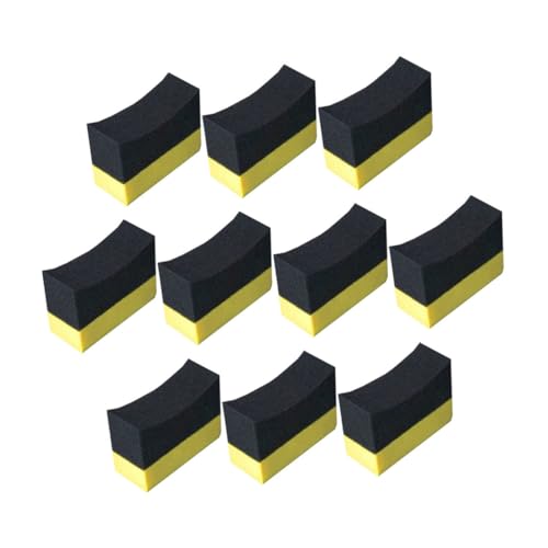 WEKADRIN 10 Pièces Lot de Éponges Applicatrices de Cire pour Pneus Mousse Douce Super Absorbante Résistante Déformation pour Nettoyage Intérieur et Polissage Voiture