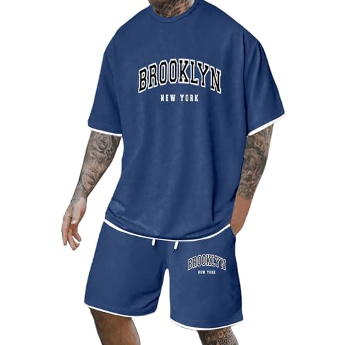 Tenue estivale polyvalente ensemble homme imprimé lettre pour sorties et fêtes