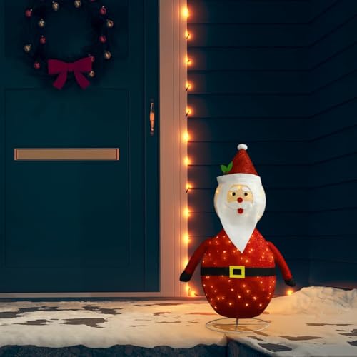 aphrophina Decorative Christmas Santa Claus Figure LED with 8 Lighting Modes, USB Powered, Indoor and Outdoor Use, 3 ft Red Fabric