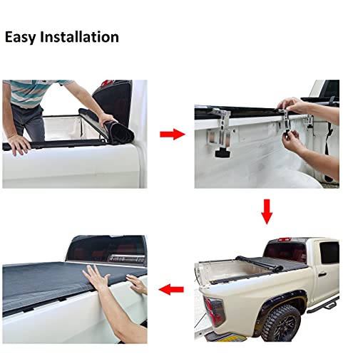 Fixxpertise Soft Roll Up Truck Tonneau Covers, 6.7’Bed, Fits 2014-2018 Chevy Silverado/Gmc Sierra 1500 | 2019 Legacy/Limited Only ; 2015-2019 2500Hd 3500Hd,Fleetside 6'7'' Bed #TOP3