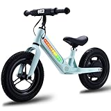 IrimTec Kids Electric Balance Bike for 3-5, Lightweight Magnesium Alloy Frame, 24V 2Ah Battery & 180W Motor, Adjustable Seat & Colorful LED Lights & Music Player, Best Gift for Boys & Girls