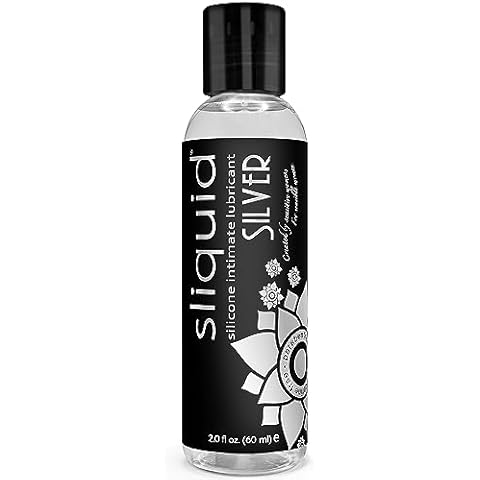 Sliquid Silver Intimate Lubricant - Silicone Lube for Women/Men/Couples, Hypoallergenic Lube, Silicone Lubricant, Waterproof, Unscented, Travel-Size, 2 Fl Oz Cover