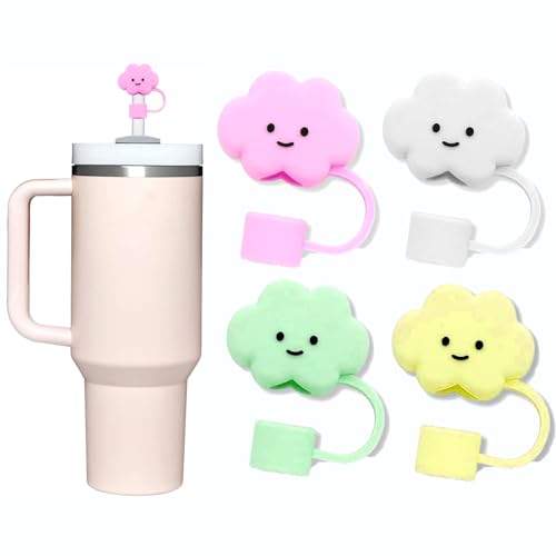 Straw Cover for Stanley Cup, 4Pcs 10MM Straw Covers Cap Toppers for Stanley Cup 40&30 Oz, Straw Tip Covers for Stanley Cups Accessories