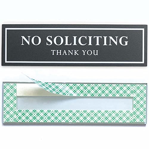 Kubik Letters No Soliciting Sign for House Front Door, No Silication Solicitation Solicitors for Home and Business, Ultra Strong 3M Adhesive Tapes - Dark Gray Metallic 200 mil