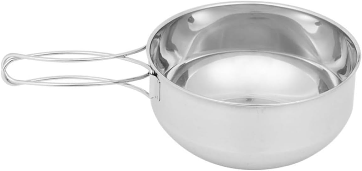 BESTonZON Outdoor Stainless Steel Bowl Folding Camping Cookware Pot and Bowl Essential Camping Accessories
