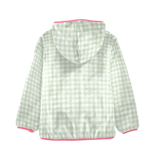 GuoChe Buffalo Plaid Green Toddler Sherpa Jacket2
