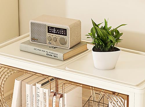 Image of House of Quirk Plastic 4-Layer Storage Cabinet with Wheels, Rolling Organizer for Home, Living Room, and Office - Durable, Space-Saving Solution for Sundries, Toys, and Essentials (55cm, Cream)