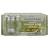 Fever Tree Ginger Beer - Premium Quality Mixer - Refreshing Beverage for Cocktails & Mocktails. Naturally Sourced Ingredients, No Artificial Sweeteners or Colors - 150 ML Cans - Pack of 8
