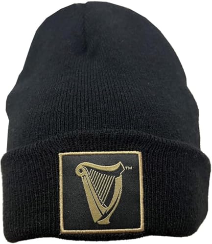 Guinness Schwarze Harfe gewebte Etikettenmütze für Herren, 100% Acryl, Schwarz, Einheitsgröße
