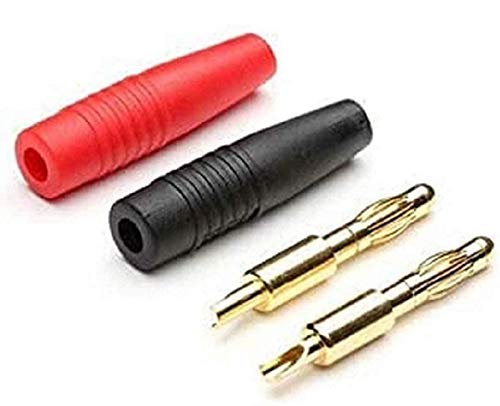 Yunique Nederland 5 paar connector Banana 4 mm batterij modelbouw Lipo + beschermende afdekking kleur rood en zwart