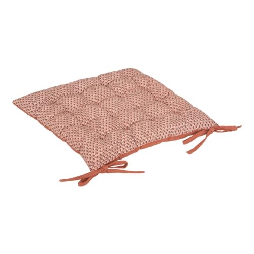Atmosphera - Galette de Chaise Otto - Coton - Rose Terracotta - 38x38 cm