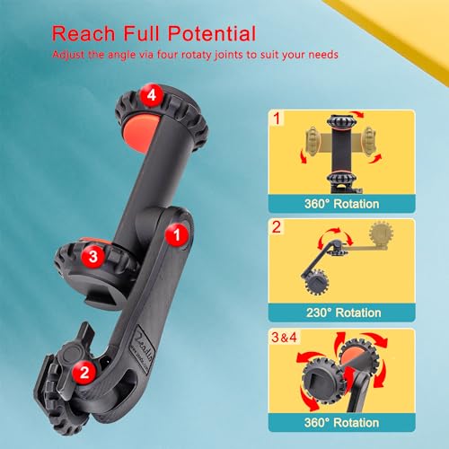 Zeadio Smartphone Tripod Mount Adapter, Cell Phone Tripod Holder Selfie Stick Monopod Adjustable Clamp