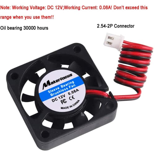 Makerfocus 4Pcs 3D Printer Fan 12V, 40Mm 12 Volt Fan 0.08A Dc Mini Quiet Cooling Fan 40X40X10Mm With 28Cm Cable For 3D Printer, Dvr And Other Small Appliances Series Repair Replacement #TOP5