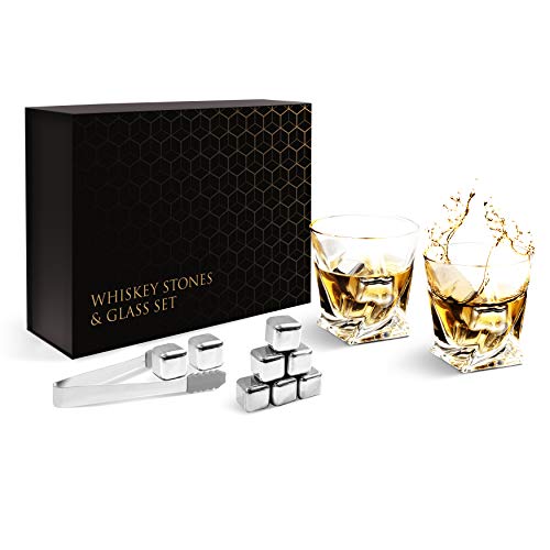 Whiskey Stones Gift Sets Whiskey Glass Gifts set of 2 Large Glasses 8