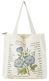 VOKUVIKU Einkaufstasche Damen Groß Schule Shopper Canvas Tasche Tragetasche Umhängetasche Jutebeutel Frauen Stoffbeutel Bedruckt Beige Baumwolltasche Schultertasche, 010-2