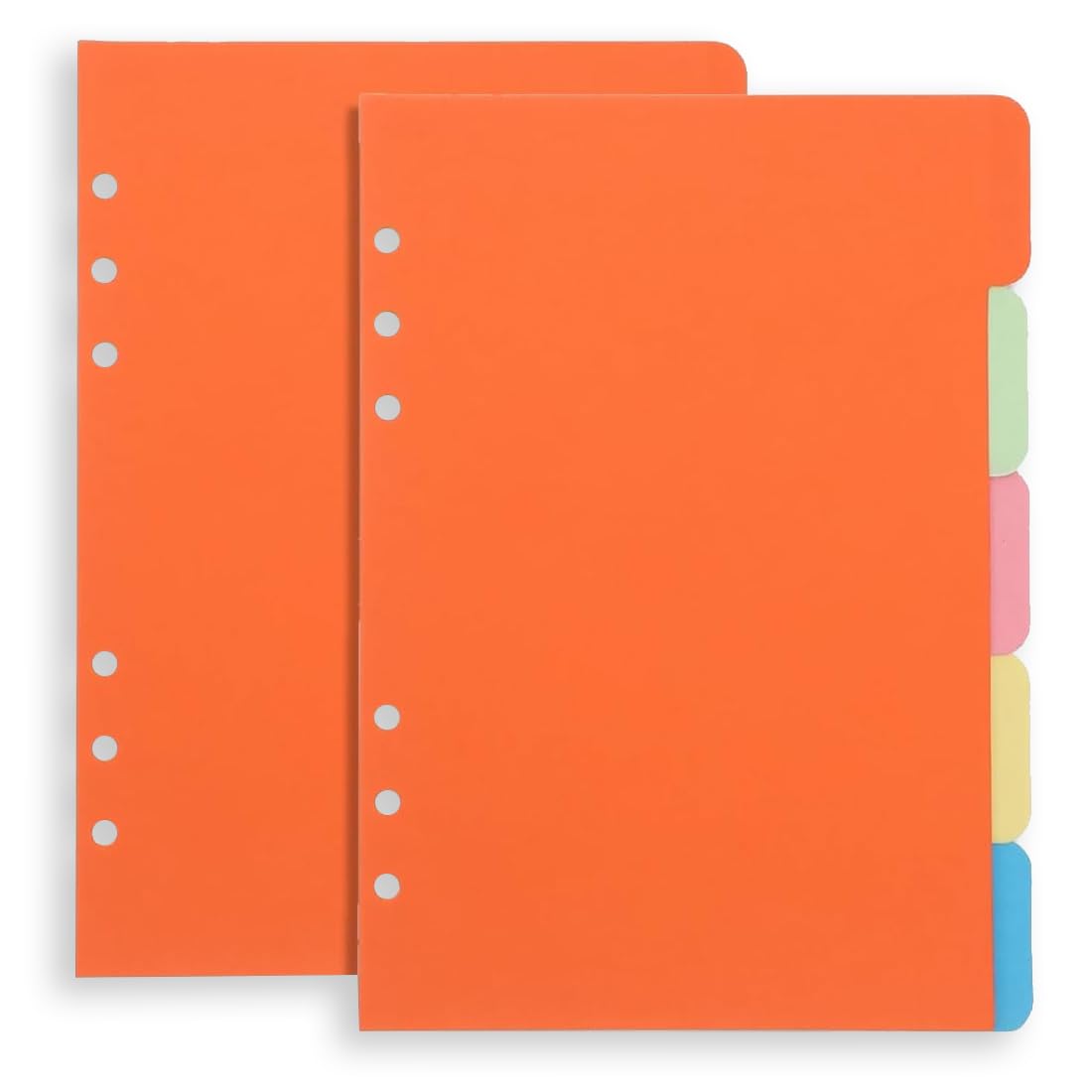 25 A5 Trennblätter Pastellfarben - 6-Loch Register Für Ringordner & Planer | 5 Farben