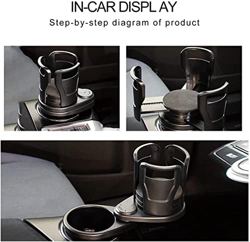 Image of Car Cup Holder Expander,Cup Extender,Rotating Car Cup,2 in 1 Dual Car Cup Holder,360 Rotating Adjustable Car Drink Holder, Tray, Bottle,Coffee,Cup Storage Rack for Car Vehicles,Car Accessories