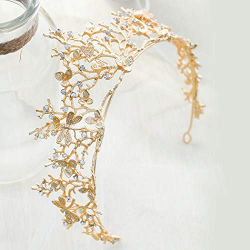 Yean Adult Tiaras And Crowns Gold Wedding Princess Queen Crown Baroque Vintage Rhinestone Tiara Hair Accessories For Women And Men (Gold) #TOP4