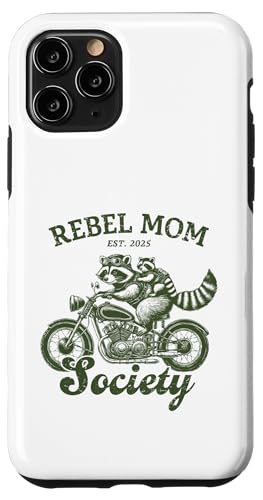 Rebel Mom Society Racoon ���C�f�B���O �o�C�N �������낢 ��̓� �X�}�z�P�[�X iPhone 11 Pro �p