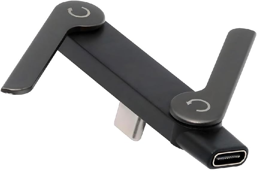 240w USB C Adapter with 360 Rotating Foldable Phone Stand, Black