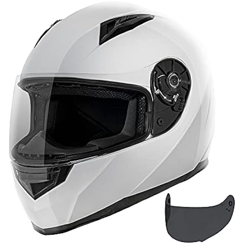 VCAN VX Lightweight Full Face Motorcycle Street Bike Helmet with Extra Tinted Visor, Coolmax Technology & OTG Ready, DOT Approved