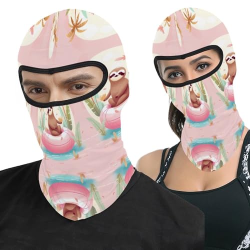 Pasamontaña térmico para hombre y mujer con estampado de perezoso y flamenco, máscara facial para esquí, motocicleta y clima frío