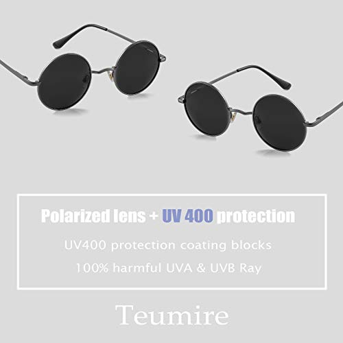 Image of Retro Small Round Polarized Sunglasses for Men Women Circle Hippie Style Sun Glasses