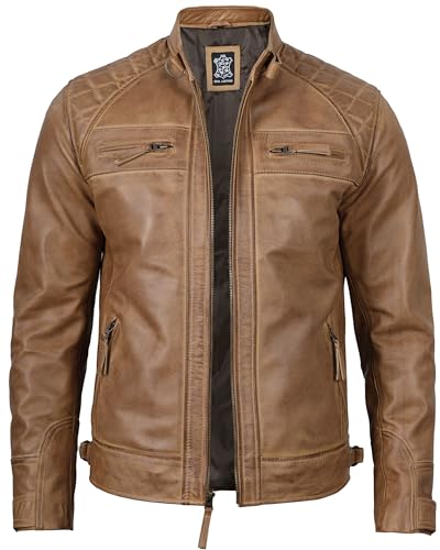 Image of Decrum Men Leather Jacket - Casual Stylish Real Lambskin Leather Jackets for Mens