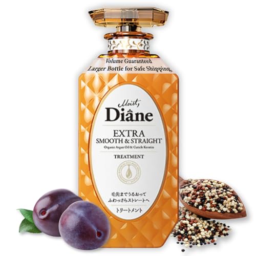 Moist Diane Anti Frizz Conditioner for Women & Men, Natural Conditioner with Argan Oil, Collagen, Keratin & Plum Oil, Detangling CONDITIONER from Japan, Sulfate Free 15.2 Fl Oz EXTRA SMOOTH & STRAIGHT