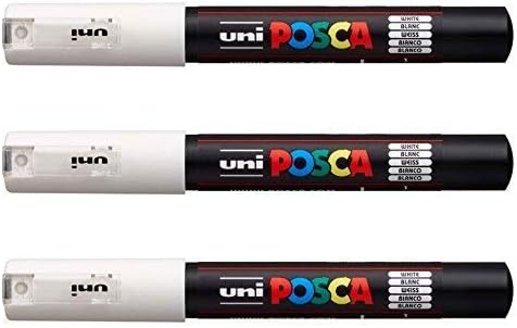 Posca PC-1M por Uni-Ball - Llenos Serie de 22 Colours Disponible Paquete de 3 - Blanco