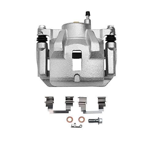 Image of Detroit Axle - Front Brake Calipers for 2003-2008 Toyota Corolla Matrix | Pontiac Vibe 2004 2005 2006 2007 Disc Brake Calipers w /Bracket Replacement [Metal Piston Only Option Available]