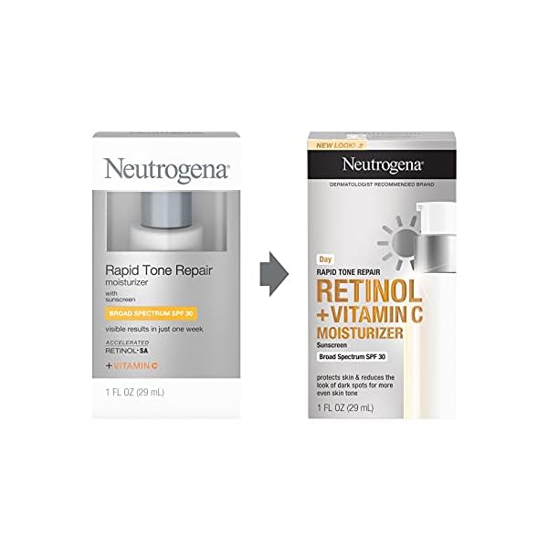 Neutrogena-Rapid-Tone-Repair-Retinol-Vitamin-C-Facial-Moisturizer-with-Retinol-Vitamin-C-Hyaluronic-Acid-SPF-30-Sunscreen-Tone-Evening-Brightening-Face-Cream-1-fl-oz Neutrogena Rapid Tone Repair Retinol + Vitamin C Facial Moisturizer with Retinol, Vitamin C, Hyaluronic Acid & SPF 30 Sunscreen, Tone-Evening & Brightening Face Cream, 1 fl. oz