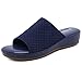 SMajong Sandali da Scivolo per Donne Signore Mules Antiscivolo Pantofole Casual Zeppa Sandali con Piattaforma Traspirante（Blu 39EU）