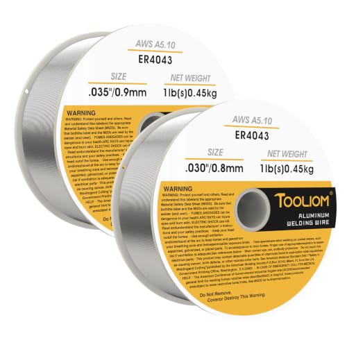 Image of TOOLIOM ER4043 .030 inch+.035 inch Aluminum MIG Welding Wire, 1LB Spool 2PCS