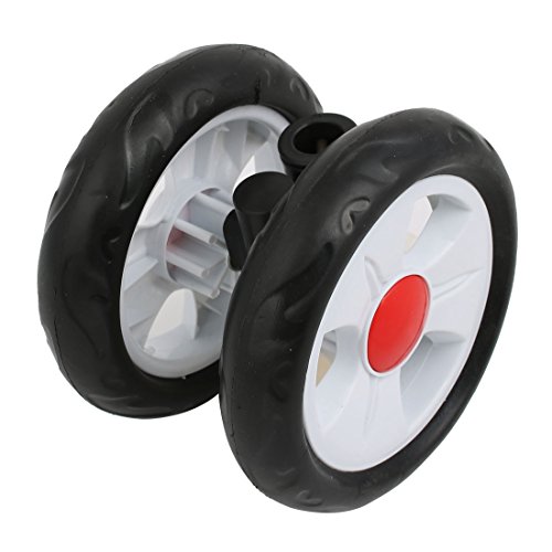 Aexit Rodillo de polea giratoria de doble rueda de plástico con diámetro de 145 mm para tubo (model: I8453VIIII-1825JN) de 16 mm