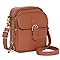 Toptime Handytasche zum Umhängen, Vintage Leder Crossbody Bag Damen mit 10 Kartenfächern, kleine Handy Umhängetasche mit Verstellbar Schultergurt, Mehrere Taschen Braun Handtasche Damen für Reisen