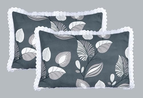 Image of RD TREND Glace Cotton Pillow Cover Set of 2 (4 Pcs) - Premium 210 TC, Standard Size 18 inchx28 inch | Soft & Breathable Lace Pillowcases for Bedroom & Home | Mix-13