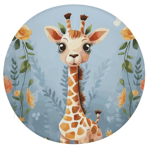 Coussin de siège rond girafe en mousse à mémoire de forme pour chaise et sol