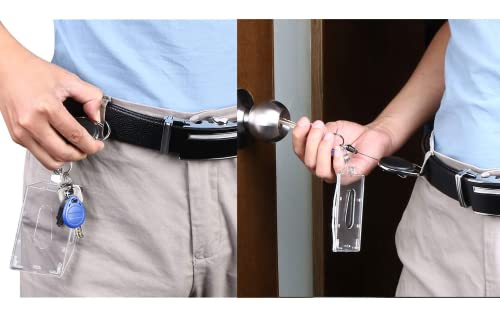 Vicloon Badgehouder, 2 stuks tweezijdige horizontale verticale ID-kaarthouder met intrekbare haspelset voor school… - Afbeelding 8