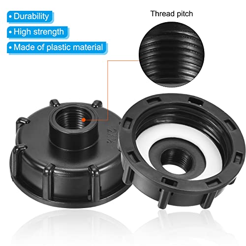 PATIKIL IBC Tote Adapter 60mm Coarse Thread 1/2" Female Outlet, 275-330 Gallon Drain Plug Connector for Water Tank Garden Hose - Image 4
