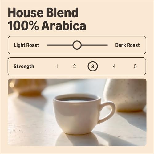 by Amazon House Blend Coffee Beans, Medium Roast, 1kg, Rainforest Alliance Certified